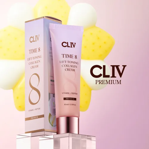 Vista 6 de CLIV Time 8 Lift Crema tonificante de colágeno – Crema hidratante facial coreana para el cuidado de la piel con péptidos, niacinamida y complejo