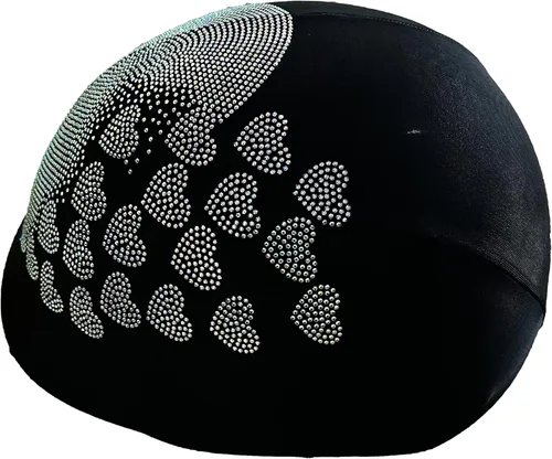 Vista 3 de Cubierta de casco de corazón de cristal, cubierta de casco de diamantes de imitación, casco elegante, cubierta de casco para jinete, paseos