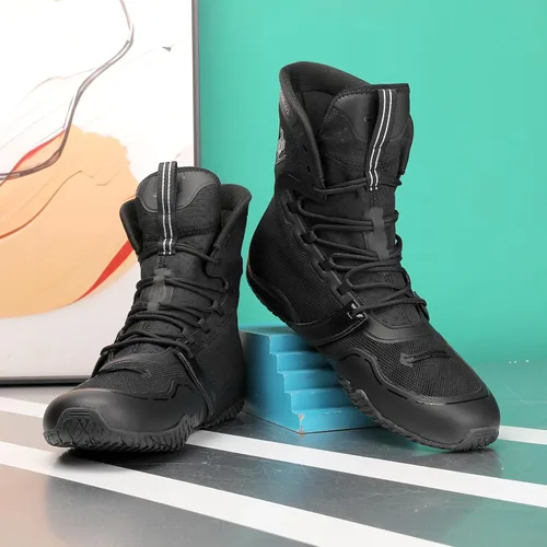 Vista 7 de Boxing Shoes for Men Wrestling Shoe Lightweight Fighting Shoes High Top Fitness Sneakers LS-PRO 20-2