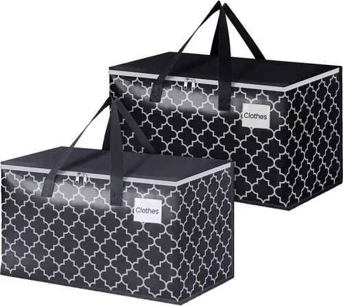 Vista 12 de Bolsas de mudanza extra grandes, bolsas de almacenamiento resistentes con cremallera superior y asas resistentes, suministros de mudanza