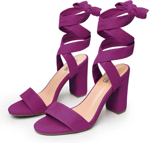 Vista 2 de Trary - Sandalias de tacón grueso con cordones para mujer
