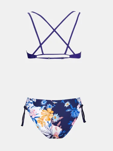 Vista 5 de CUPSHE Traje de baño de dos piezas para mujer, traje de baño con tirantes cruzados en la espalda y tirantes delgados dobles