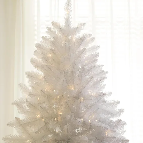 Vista 2 de árbol de Navidad blanco.