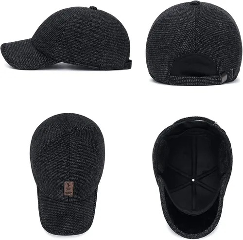 Vista 5 de Gorro de invierno para hombre ajustable cálido deportivo béisbol gorras de papá orejeras 217-236in