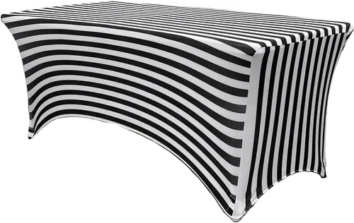 Vista 35 de YOUR CHAIR COVERS - Fundas rectangulares de elastano para mesas de 4 pies, manteles ajustados para eventos de boda, decoraciones de patio, tela Negro