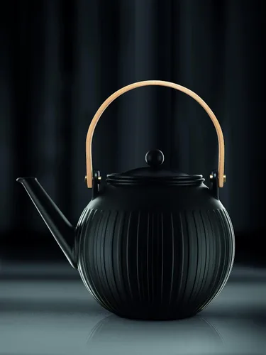 Vista 2 de Bodum Douro - Tetera de porcelana con infusor de acero inoxidable, 51 onzas, negro mate