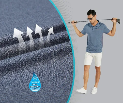 Vista 83 de V VALANCH Polo de golf de manga corta para hombre, estilo casual, con cuello que absorbe la humedad