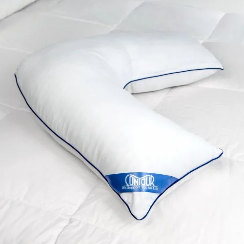 Vista 3 de Almohada de soporte para cama y cuerpo en forma de L Contour para personas que duermen de lado Almohada de alivio multifuncional para hombros