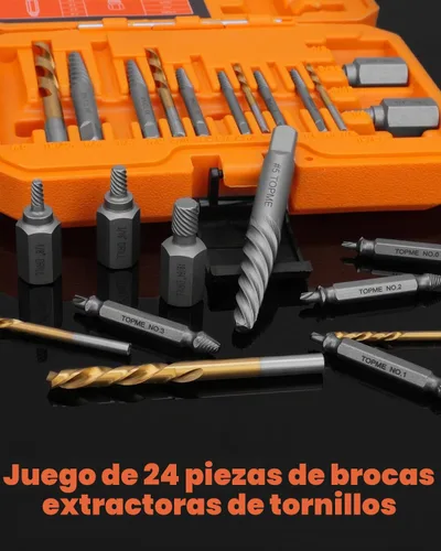 Vista 7 de Juego de 24 brocas para mano izquierda y extractor de tornillos fácil de sacar