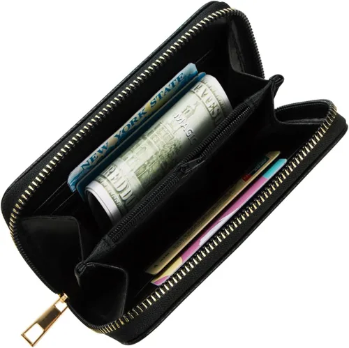 Vista 3 de FACAI Cartera de pulsera RFID para mujer con ranuras para tarjetas de crédito, cartera de viaje, marino, Classic