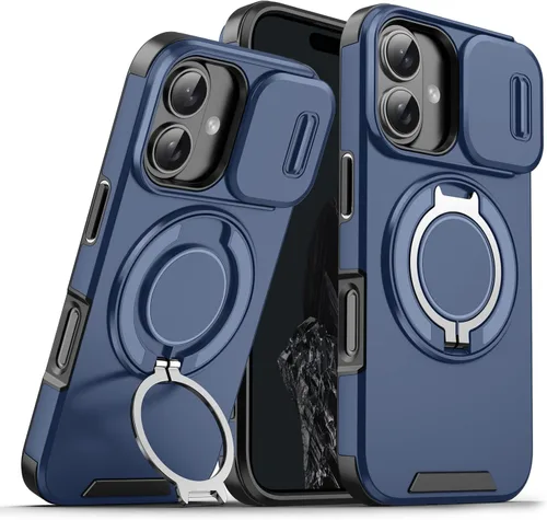 Vista 62 de Dteck Funda para iPhone 16 de 6.1 pulgadas 2024, funda de piel sintética con cierre de botón magnético, ranuras para tarjetas de crédito, función