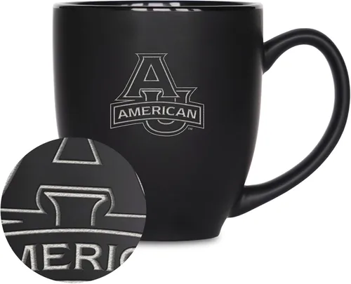 Vista 351 de Rico Industries - Taza de cerámica mate negra con grabado láser estándar de 15oz para NCAA (escuelas T & U) - Para bebidas calientes o frías