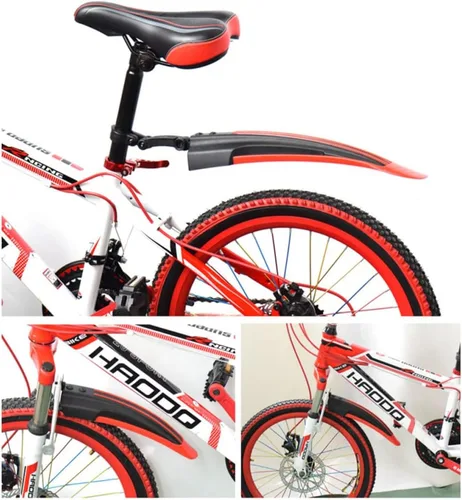 Vista 2 de BlueSunshine - Juego de guardabarros ajustables para bicicleta de montaña y carretera, para ciclismo, delantero/trasero, color negro Todo negro
