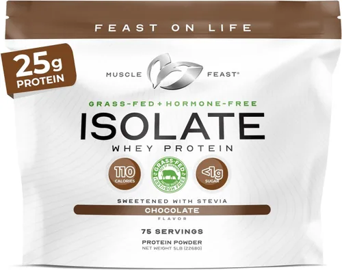 Vista 20 de Muscle Feast Proteína de suero aislada de vacas alimentadas a pasto, totalmente natural sin hormonas, criadas en pasto, Proteína de suero aislada