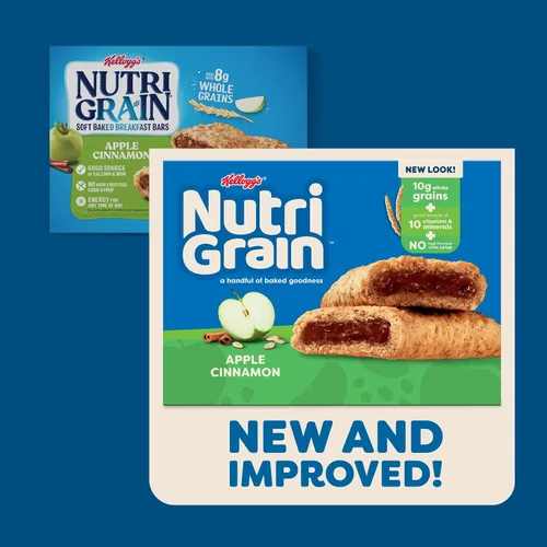 Vista 4 de Barras de Cereales Kellogg 's Nutri-grain (paquete grande manzana, canela, 16 cajas, juego de 3)