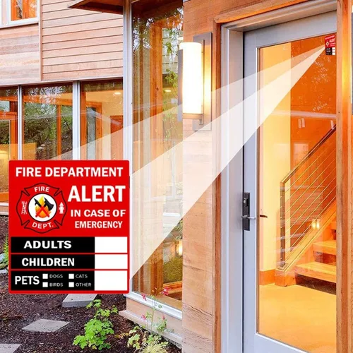 Vista 4 de Adhesivo para búsqueda de personas y mascotas con alerta de emergencia, adultos, niños y mascotas, 4 x 4.5 pulgadas, para departamento de bomberos