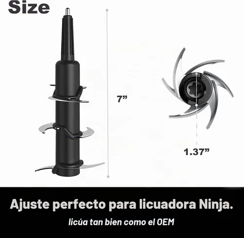 Vista 3 de Blender 6 cuchillas de repuesto compatibles con jarra Ninja de 72 onzas, piezas de repuesto compatibles con Ninja Blender 1100 1200 1500 vatios