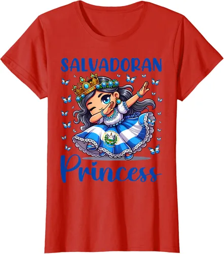 Vista 38 de Camiseta de princesa salvadoreña dabbing para niñas y niños