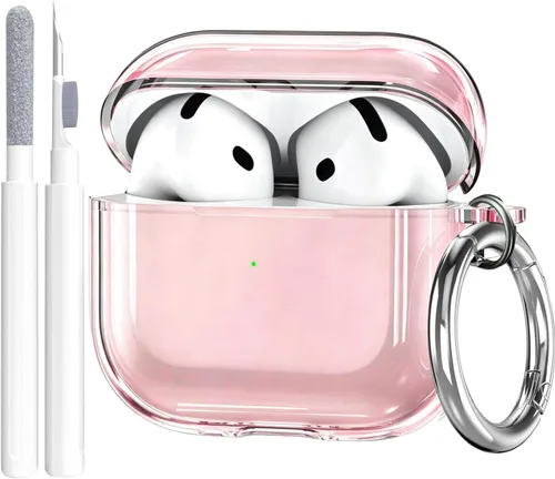 Vista 21 de Compatible con Airpods Pro 3 Funda transparente con bloqueo para teléfono, suave TPU magnético bloqueo automático Apple AirPods Pro de tercera