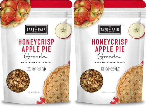 Vista 9 de Safe + Fair All American Granola – Snack sin gluten y vegano – Avena integral con fresas reales, arándanos y arándanos rojos – Sin OMG, kosher, sin
