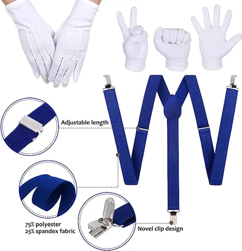 Vista 4 de FUYVA Super Brothers - Disfraz de sombrero de Mara y Luigi para adultos, kit de accesorios falsos para cosplay, Halloween, para mujeres y hombres