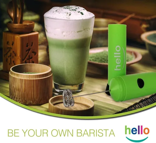 Vista 8 de MATCHA DNA HELLO Espumador de leche – Cabezal doble batidor, máquina de espuma eléctrica de mano con pilas para café a prueba de balas, lattes
