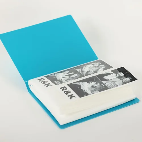 Vista 3 de Álbum de fotos de cabina de fotos, para bodas o fiestas, con capacidad para 120 tiras de fotos de 2 x 6 pulgadas, deslizables (azul)
