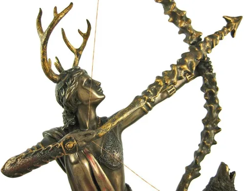 Vista 3 de Pacific Giftware Misterios a la luz de la luna Diosa griega de bronce del desierto Estatua de Artemisa