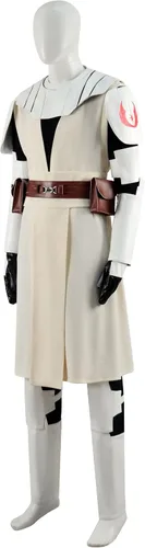 Vista 2 de Disfraz completo de Obi Wan Kenobi para adultos, uniforme de Halloween, disfraz de Jedi para hombres