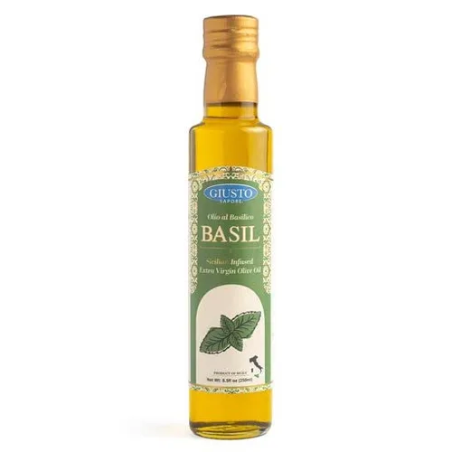 Vista 7 de Giusto Sapore Juego de regalo de aceite de oliva infundido con albahaca, trufa negra, hierba toscana, ajo picante, romero, caja de regalo de 5
