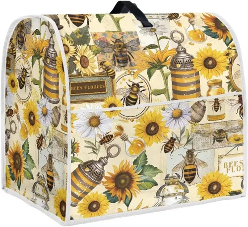 Vista 40 de Funda para batidora con estampado de girasol y bandera americana, cubierta protectora contra el polvo, adecuada para la mayoría de los modelos