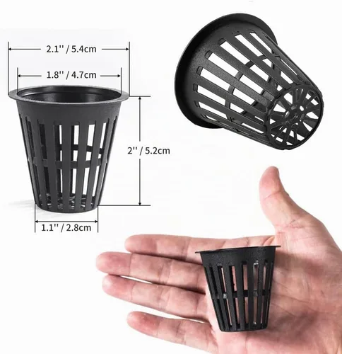 Vista 6 de 100 macetas de red resistentes de 2 pulgadas, vasos hidropónicos de malla ranurada para jardín, macetas de red para plantas y vivero