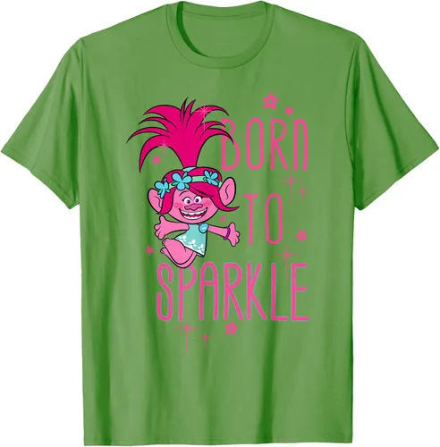 Vista 19 de DreamWorks Trolls Camiseta Born to Sparkle Negro