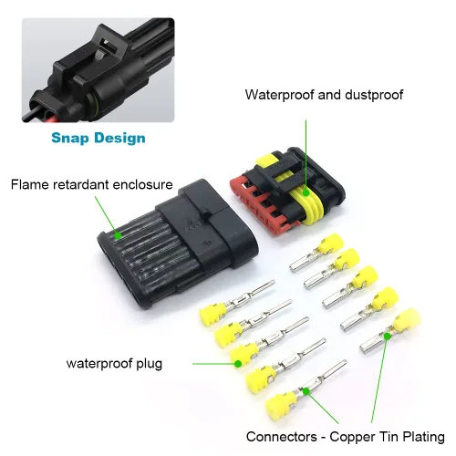 Vista 4 de 708 unidades, 43 kits de conectores de cable impermeables, kit de conectores eléctricos automotrices, terminales de enchufe para automóvil