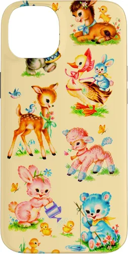 Vista 15 de Vintage Baby Animals Nursery 50's Retro Yellow Case for iPhone 17