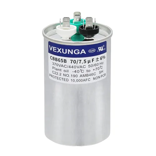 Vista 57 de VEXUNGA Capacitor Dual de Arranque Redondo A/C de 50/5 uF 50+5 MFD 370VAC o 440VAC CBB65 CBB65B Capacitores de Aire Acondicionado para Motor