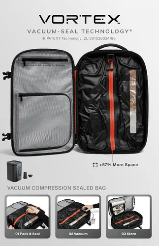 Vista 3 de BlackVoyage Vortex Vacuum Seal Travel Backpack 60L Expandable Air Compression System Water Resistant TSA Lock Carry-On