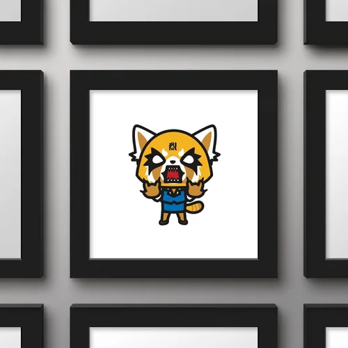 Vista 2 de Trends International Gallery Pops Sanrio Aggretsuko - Póster de pared de Rage Retsuko, 12.00 x 12.00 pulgadas, versión de marco negro
