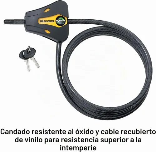 Vista 4 de Master Lock 8419DPF Candado de cable de pitón con llave, 1 paquete