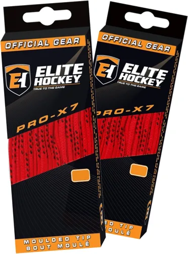 Vista 4 de Elite Hockey Pro X7 - Juego de 2 pares de cordones anchos de algodón para patinaje de hockey