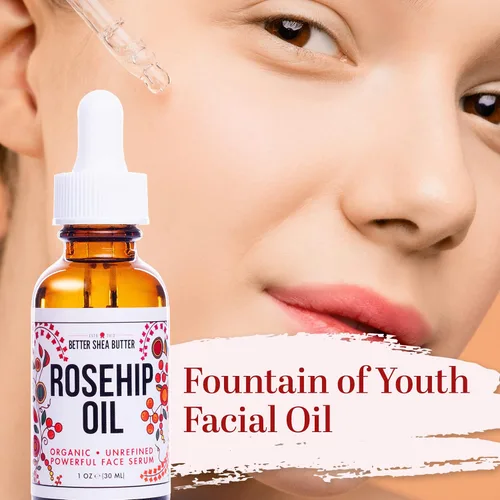 Vista 3 de Aceite orgánico de semillas de rosa mosqueta certificada por el USDA - Calidad premium, auténtica y fresca - Desvanece las manchas oscuras, elimina
