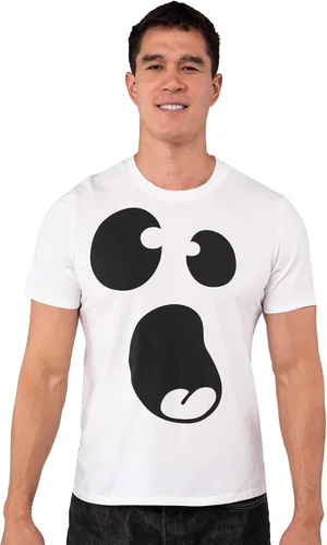 Vista 6 de Spooktacular Creations Camiseta de fantasma blanco para adultos, disfraz de cara de ghoul para Halloween, juego escolar, juego de rol, fiesta