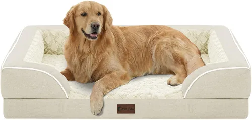 Vista 133 de Camas ortopédicas para perros grandes, cama de espuma viscoelástica impermeable para mascotas grandes con lados 89x56 cm, sofá para perros grandes