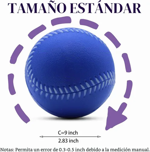 Vista 2 de Magicorange Béisbol, Bolas de Espuma para Entrenamiento de Béisbol Bolas de Práctica sin Marcado para Golpear, Lanzamiento Suave, Bateo, Campo Azul