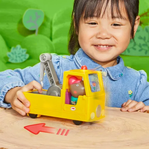 Vista 8 de Peppa Pig Juego de vehículos de construcción y figuras de camión de remolque del abuelo, juguetes preescolares para niños y niñas de 3 años