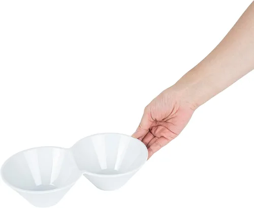 Vista 13 de Restaurantware - Cuencos de inmersión doble de 9.1 x 4.9 x 2.3 pulgadas, 1 servidor de condimentos para microondas - 2 compartimentos, bandeja