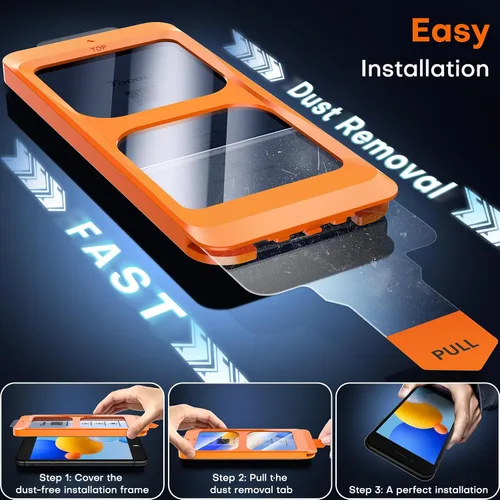Vista 2 de TOCOL - 2 unidades de protector de pantalla para iPhone SE 3/2 (Edición 2022/2020), iPhone 8/7, iPhone 6s/6 de 4.7 pulgadas, instalación instantánea