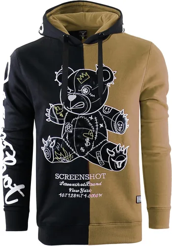 Vista 123 de SCREENSHOT Sudadera urbana de forro polar para hombre, diseño de dibujos animados de animación, parche bordado de gel