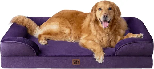 Vista 75 de EHEYCIGA – Cama ortopédica impermeable para perros pequeños, de espuma viscoelástica tipo caja de huevos, con bordes elevados y base antideslizante