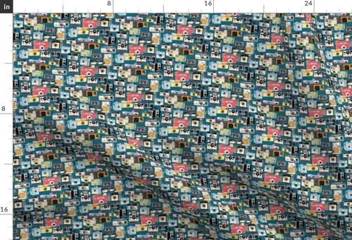 Vista 3 de Spoonflower Tela - Micro Midnight Vintage Cámara Ilustraciones Fotografía Foto Retro Impreso en Tela de Gasa Barrio Gordo - Costura Ropa de Moda